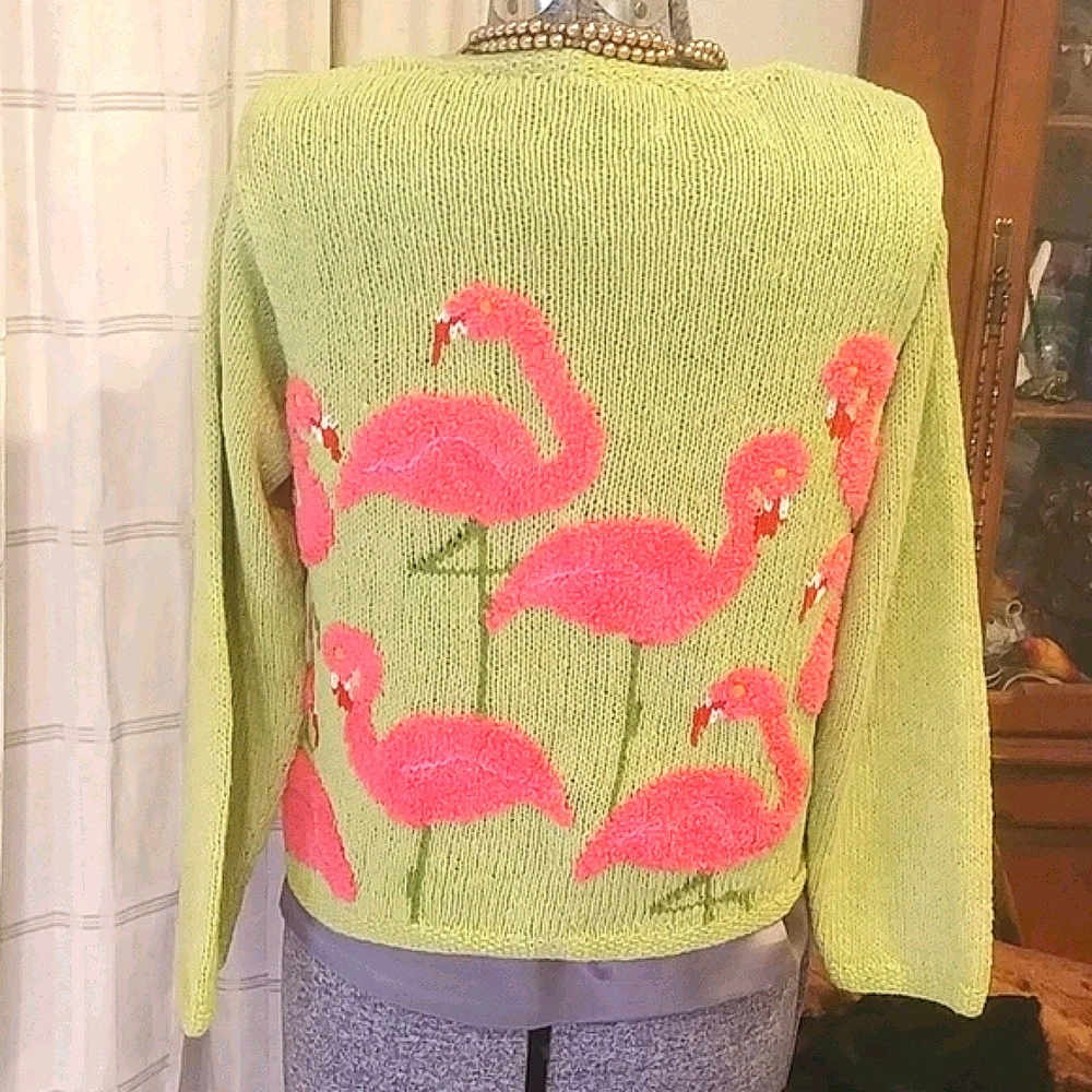 🦩H.P.🦩David Brooks Hand Knitted Flamingos - Picture 2 of 5